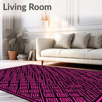 Bold Hot Pink Geometric Maze Rug
