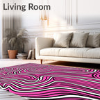 Vibrant Pink Zebra Stripe Abstract Rug