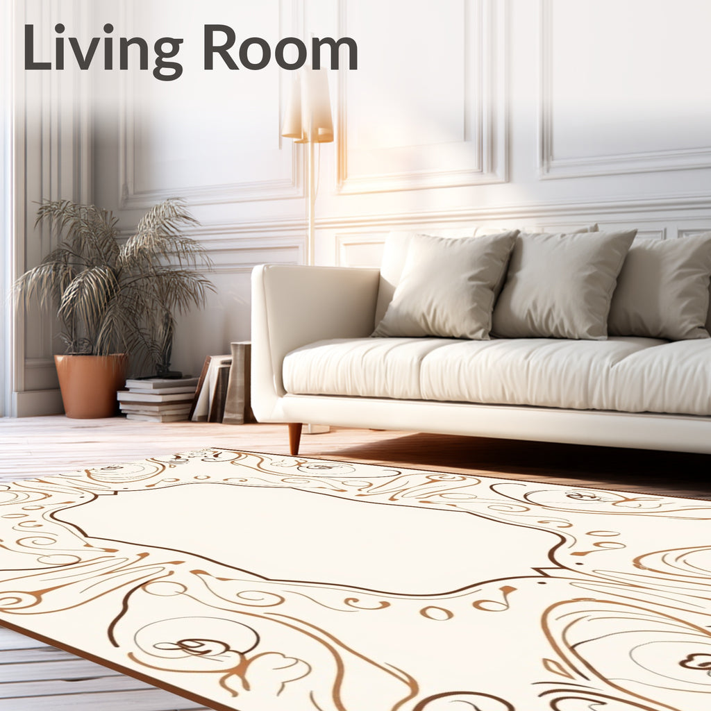Brown Paisley Archway Scrollwork Aura Rug