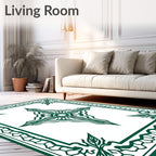 Emerald Green Abstract Starburst Rug