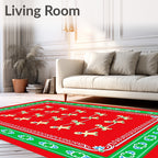 Red Gingerbread People Border Rug