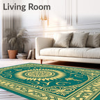 Emerald Sunburst Ornate Border Rug