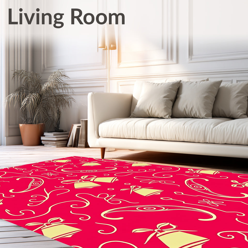 Crimson Bells Paisley Swirls Rug
