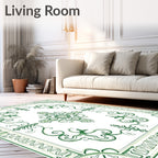 Emerald Green Floral Medallion Rug