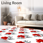 Crimson Berry Botanical Cluster Rug