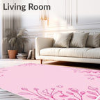 Pink Botanical Floral Vignette Rug