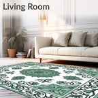 Seafoam Medallion Ornate Floral Rug