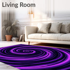 Vibrant Purple Swirl Vortex Rug