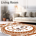 Cute Brown Mouse Maple Leaf Mandala Rug