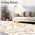Earthy Tones Wavy Line Flow Rug
