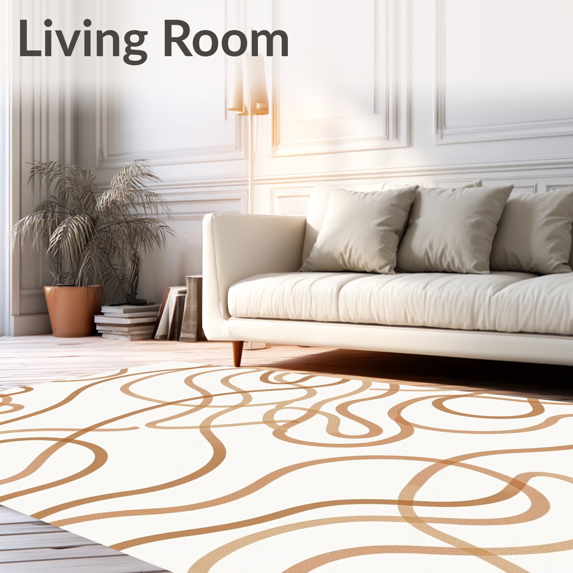Earthy Tones Wavy Line Flow Rug
