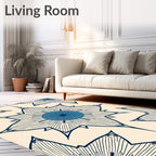 Navajo Blue Sunburst Star Rug