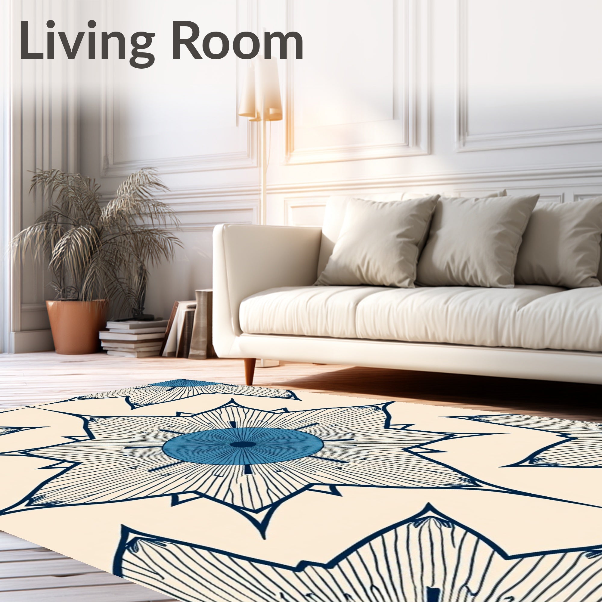 Navajo Blue Sunburst Star Rug