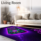 Cyberpunk Neon Retro Player Galactic Rug