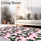 Festive Holly Berry Garland Rug