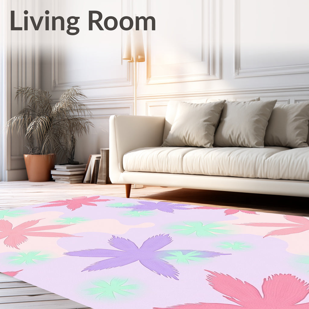 Soft Pastel Floral Scatter Rug