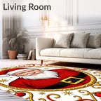 Vintage Santa Claus Red Orb Emblem Rug