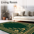 Emerald Green Floral Arabesque Rug