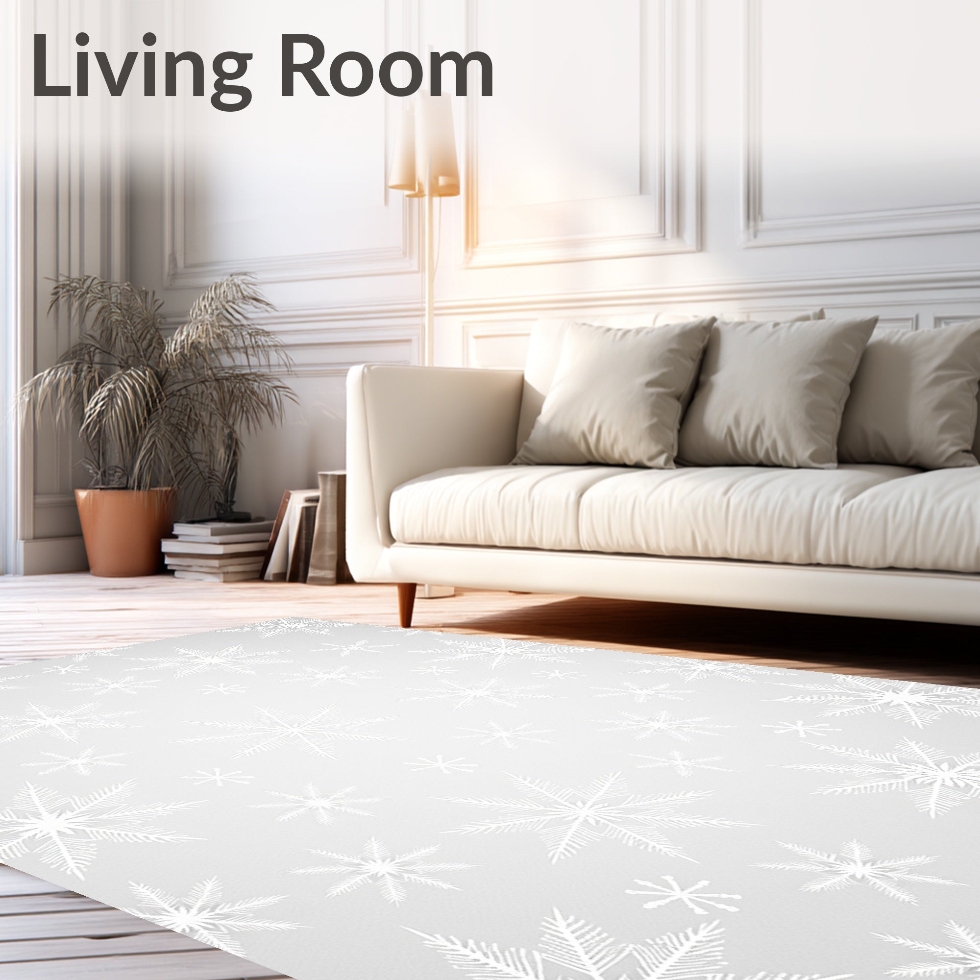 Winter White Snowflake Scatter Rug