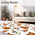 Brown Cat Plant Lamp Ensemble Rug