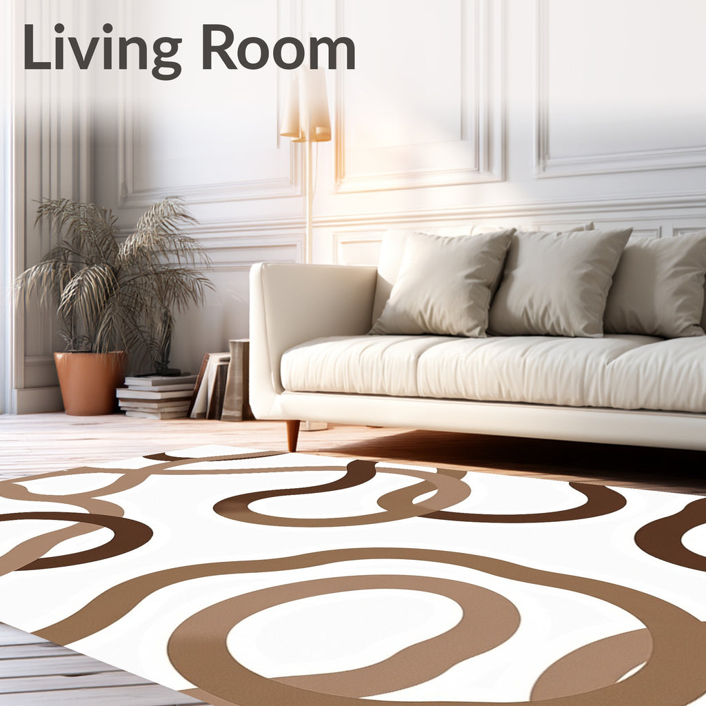 Earthy Tone Abstract Swirl Rug