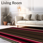 Bold Red Gold Black Stripe Rug