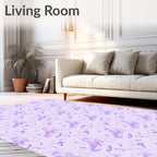Lavender Swirl Abstract Watercolor Rug