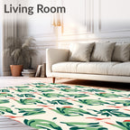 Abstract Green Red Animal Flow Rug