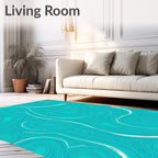 Aqua Swirl Ocean Current Rug