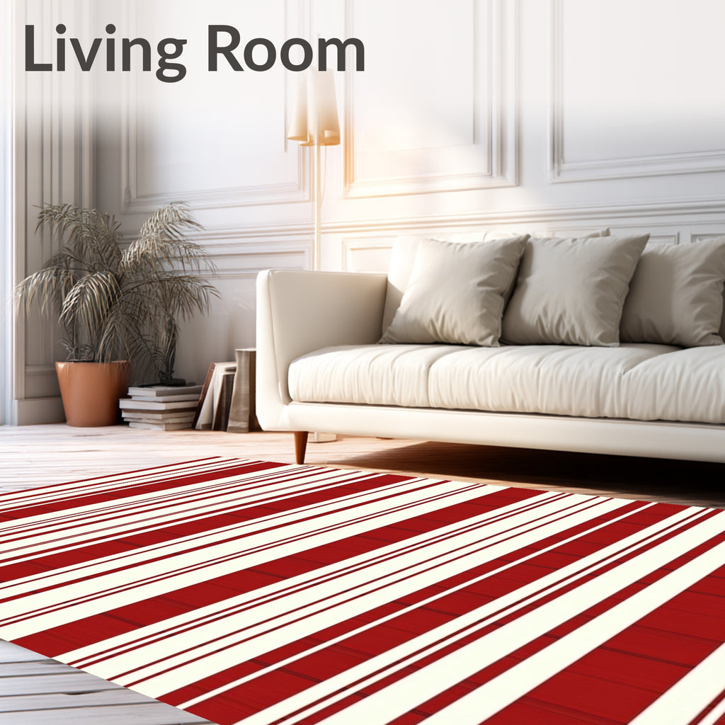 Bold Red White Striped Harmony Rug