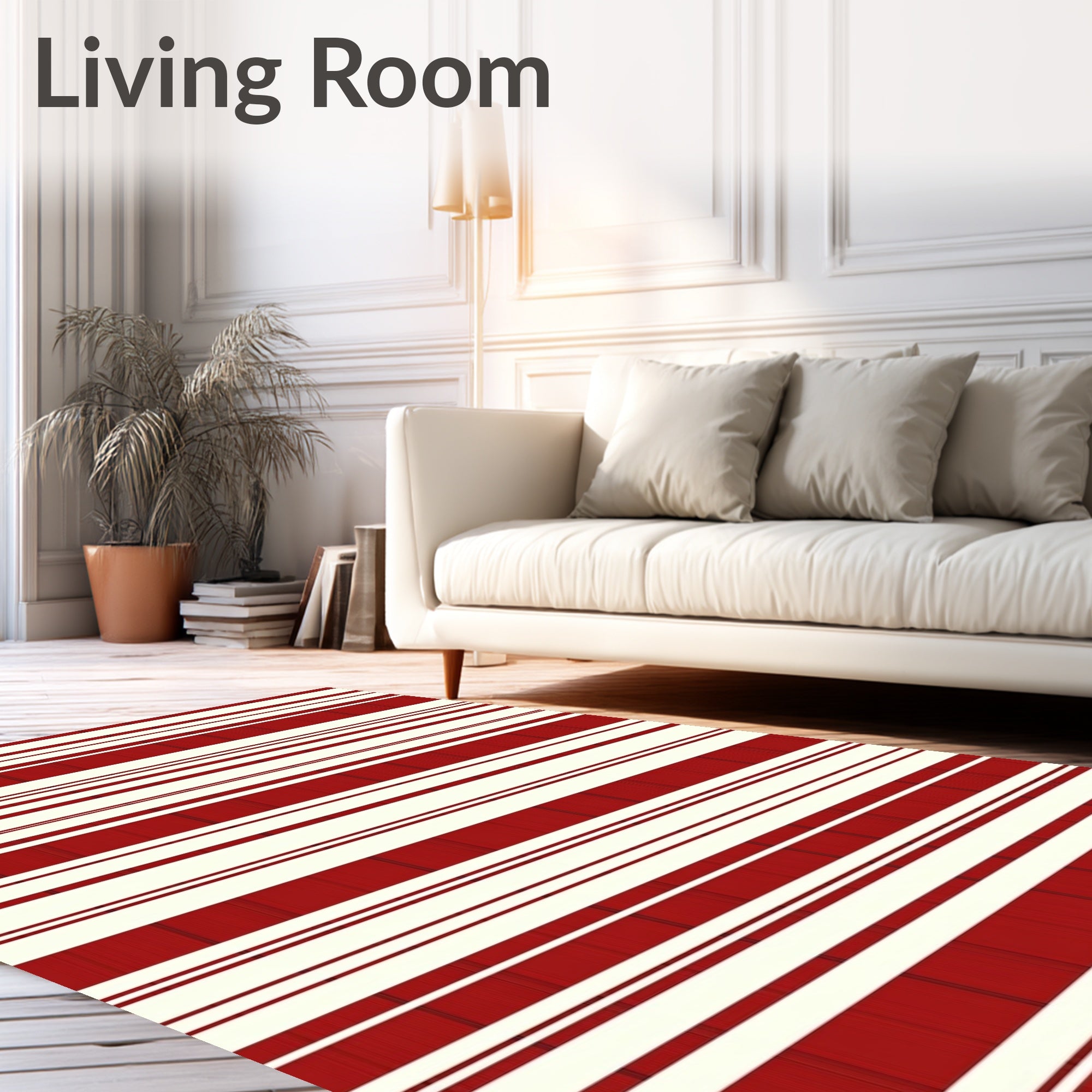 Bold Red White Striped Harmony Rug