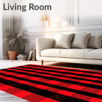 Red Black Buffalo Check Textile Rug