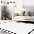 Classic Black Striped Border Rug