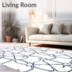 Abstract Indigo Starburst Tiles Rug