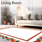 Autumn Orange Pumpkin Vine Border Rug