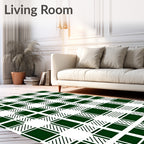 Forest Green White Buffalo Check Rug