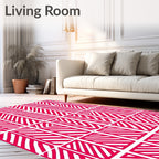 Bold Red Diagonal Stripe Blocks Rug