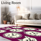 Cream Dog Faces Lace Frame Collage Rug