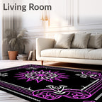 Vibrant Pink Mandala Floral Border Rug