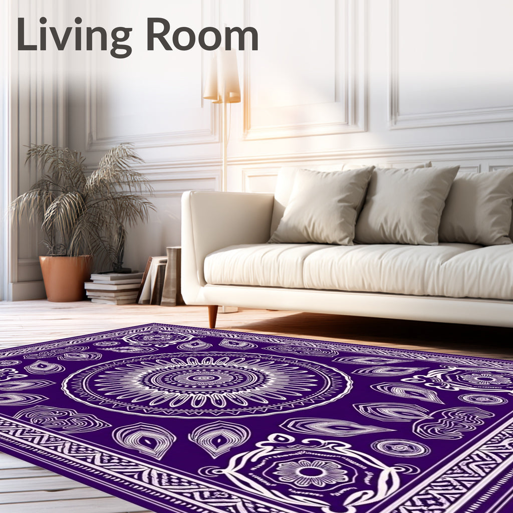 Regal Violet Medallion Mandala Rug