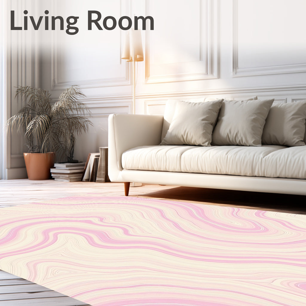 Soft Pink Agate Swirl Rug