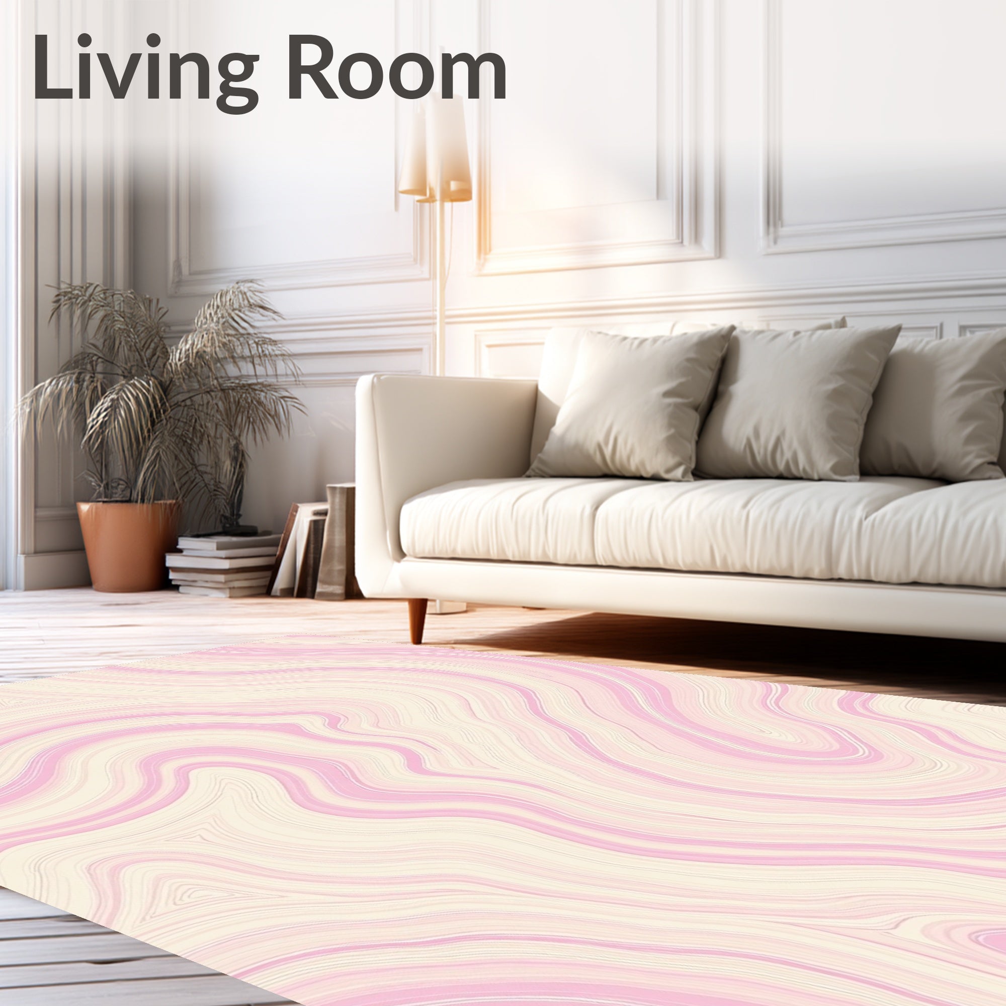 Soft Pink Agate Swirl Rug