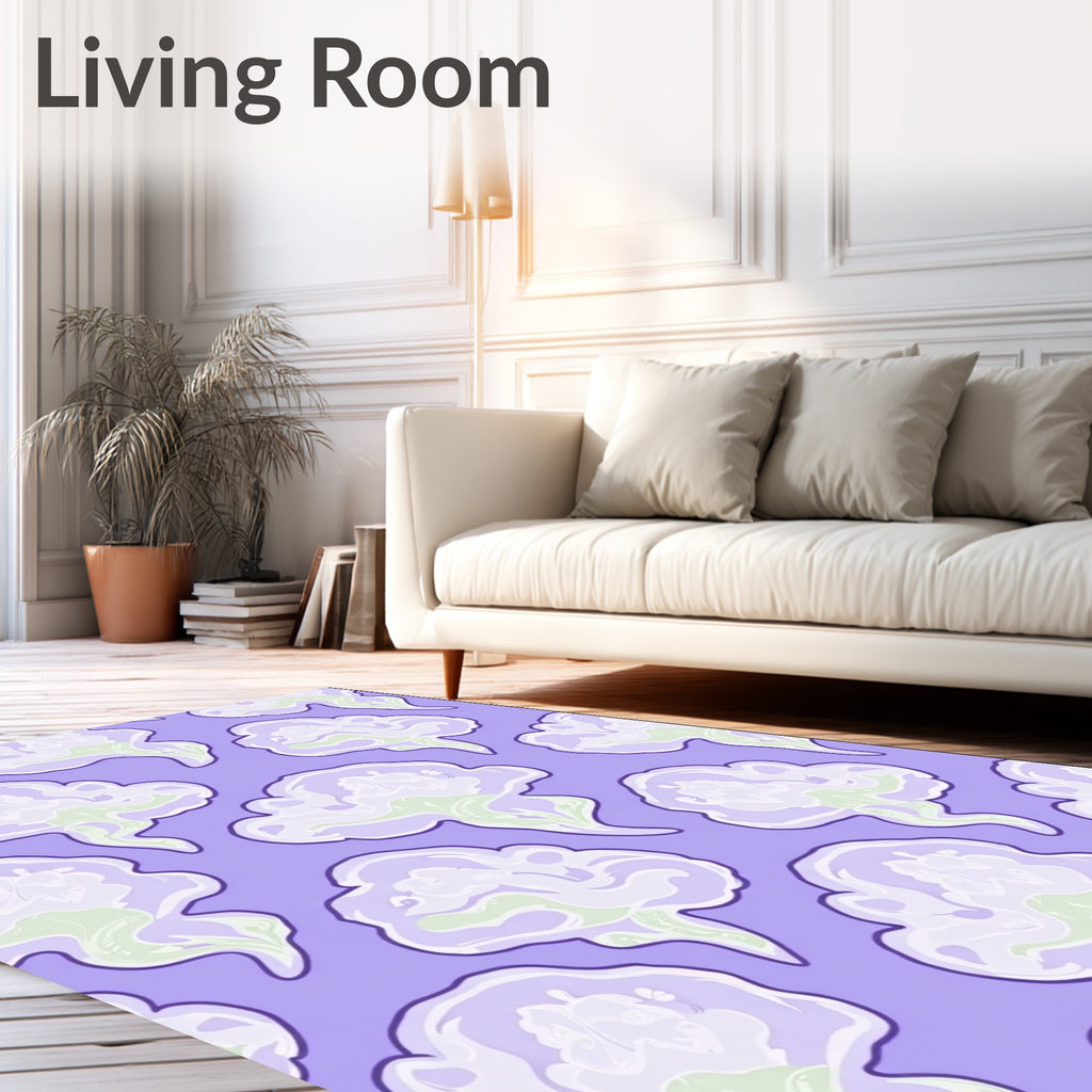 Pastel Purple Cloud Overlapping Swirls Rug