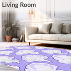 Pastel Purple Cloud Overlapping Swirls Rug