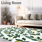 Deep Green Holly Berry Botanical Rug