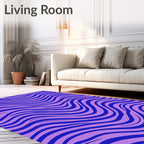 Violet Blue Wavy Stripes Rug