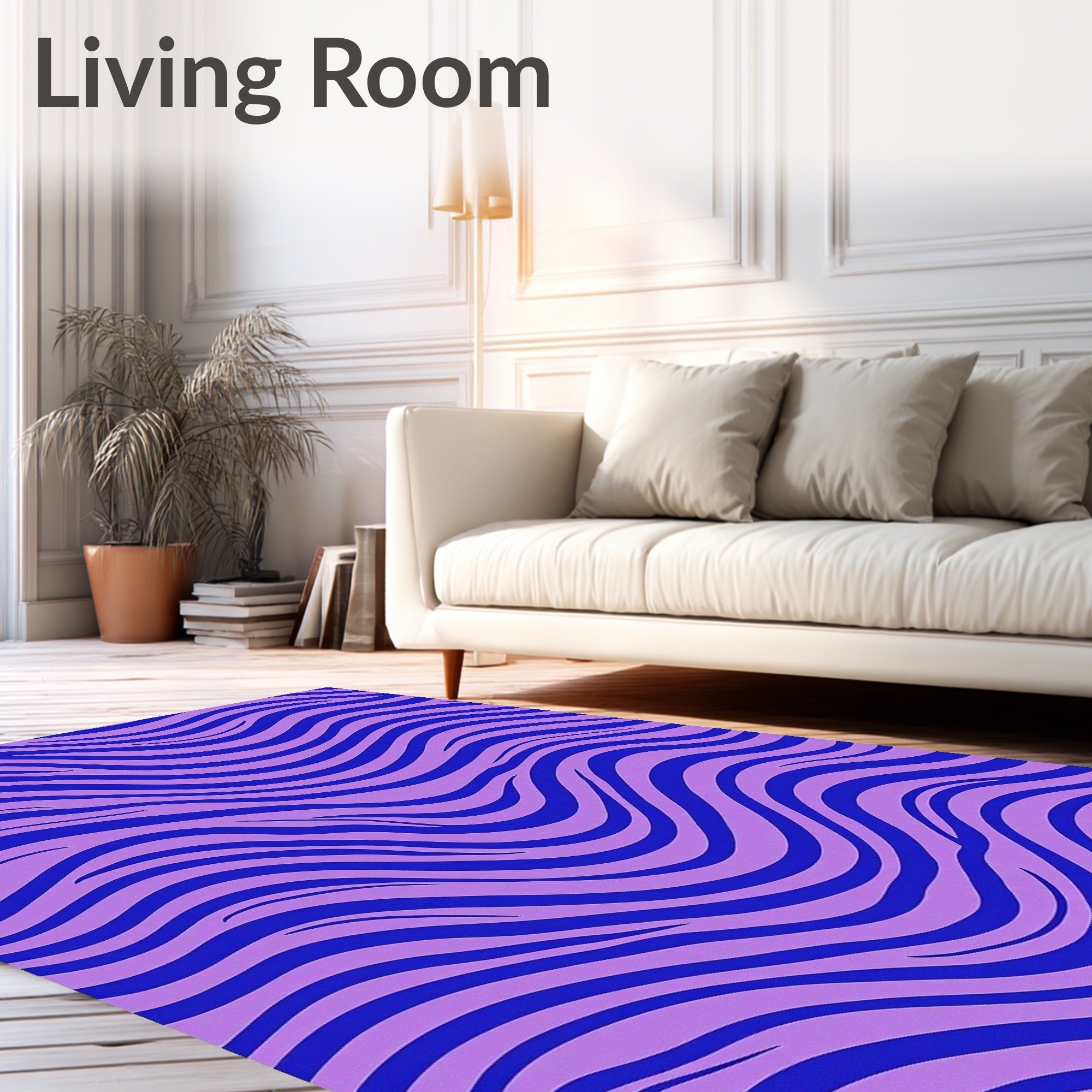 Violet Blue Wavy Stripes Rug