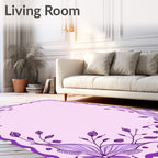 Purple Floral Vine Border Rug