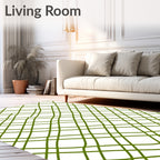Green Scribbled Intersecting Lines Rug