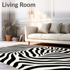 Black Ivory Wave Lines Rug